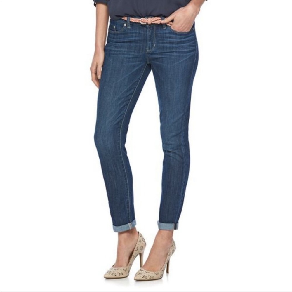 Lauren Conrad LC Jeans High Rise Skinny Ankle Cuffed Ankle